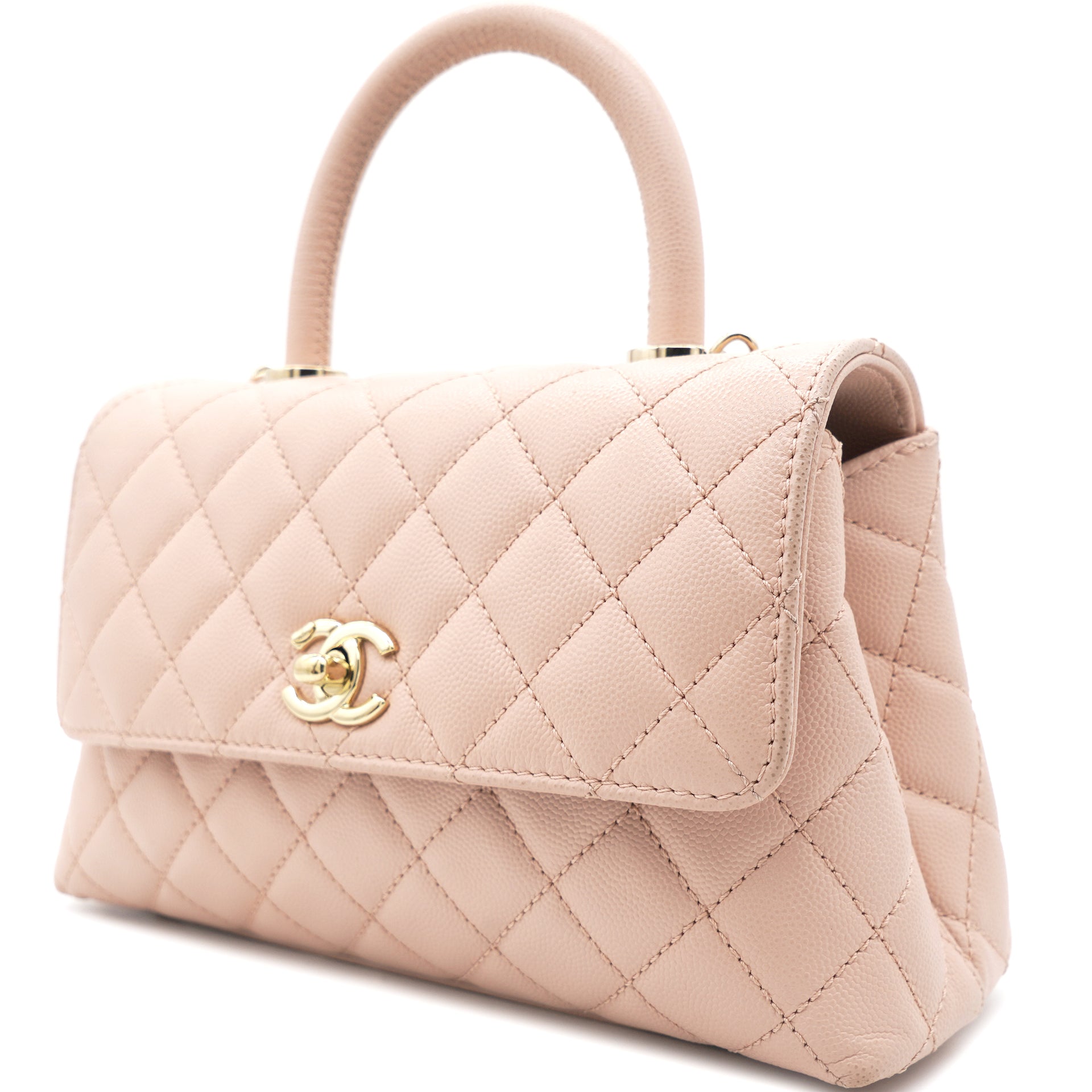 CHANEL Caviar Quilted Mini Coco Handle Flap Light Pink 1267812