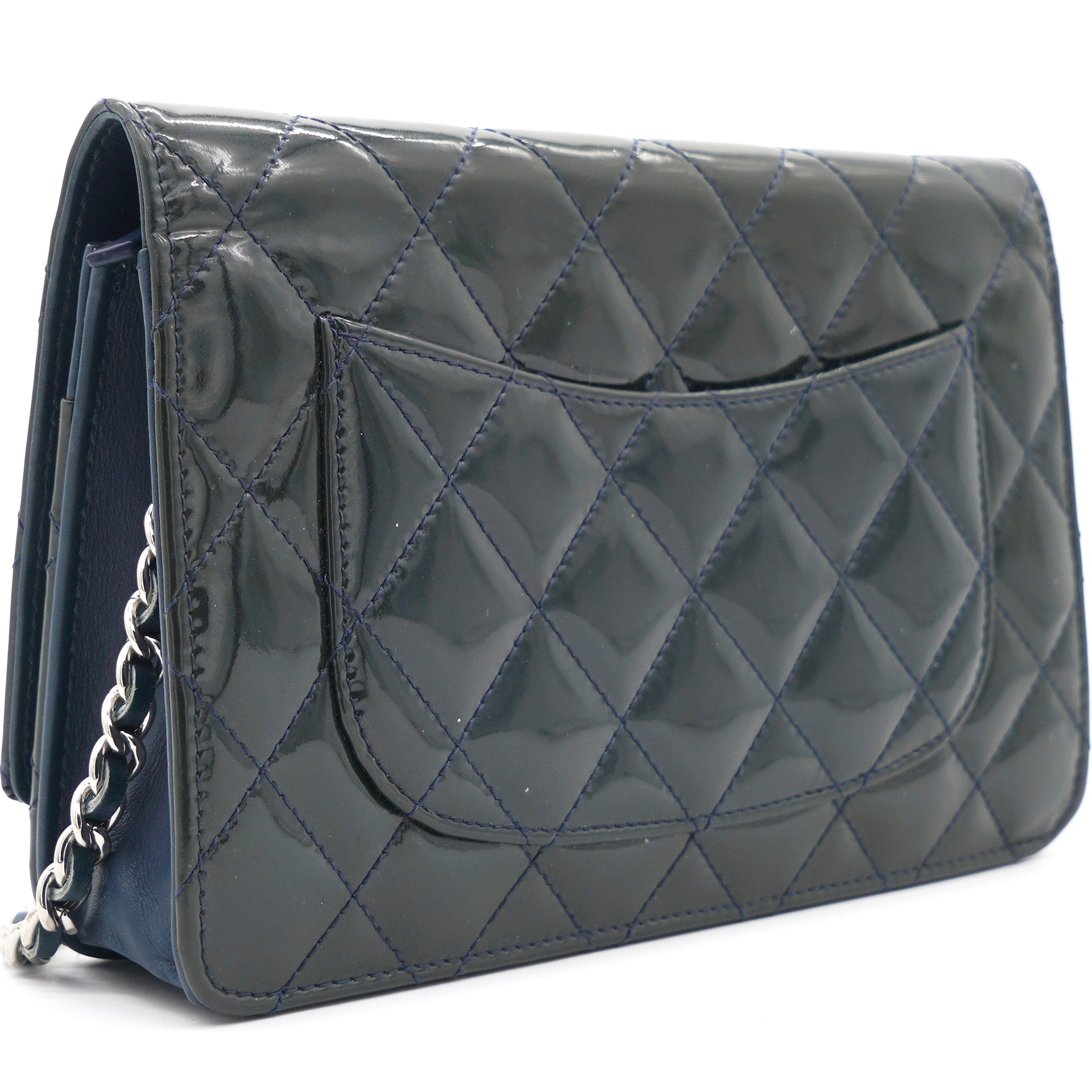 Chanel Patent Quilted Wallet on Chain Dark Green – STYLISHTOP