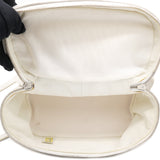 Classic Flap Crumpled Vanity and Resin White Leather Pvc Backpack