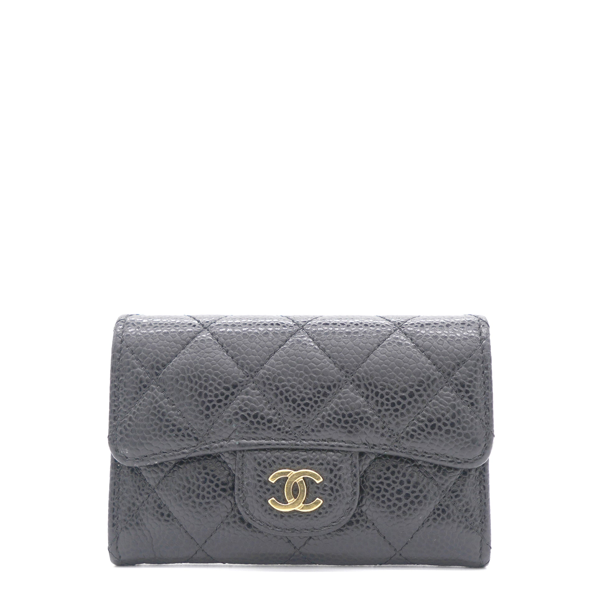 Chanel Black Caviar Small Classic Flap Wallet