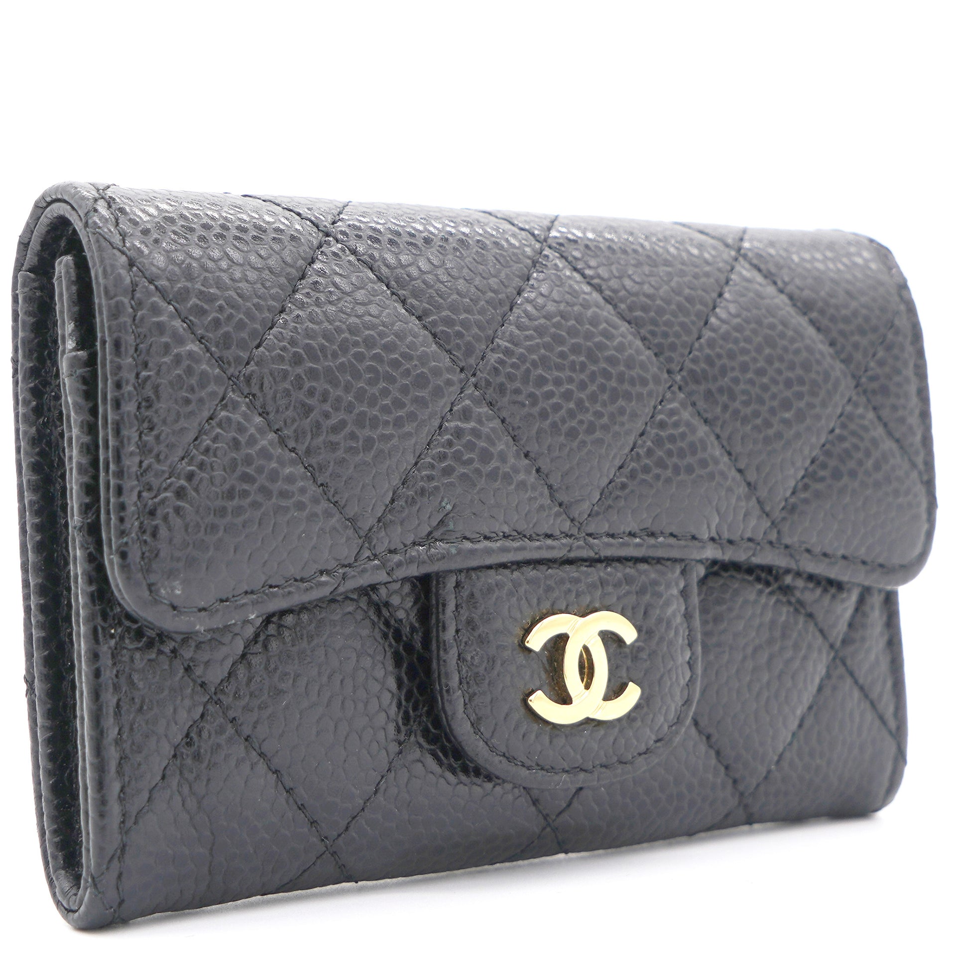 Chanel Black Quilted Caviar Small Classic Flap Wallet – STYLISHTOP