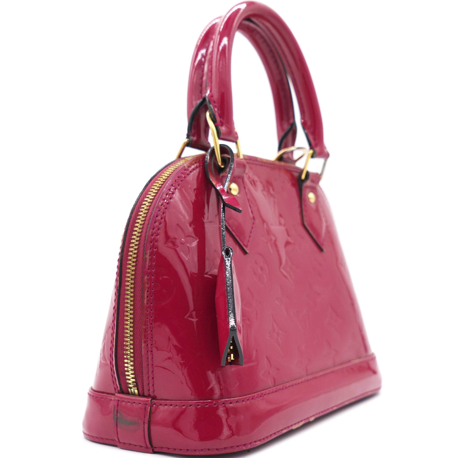 LOUIS VUITTON Alma Bag in Pink Monogram Patent Leather Small 