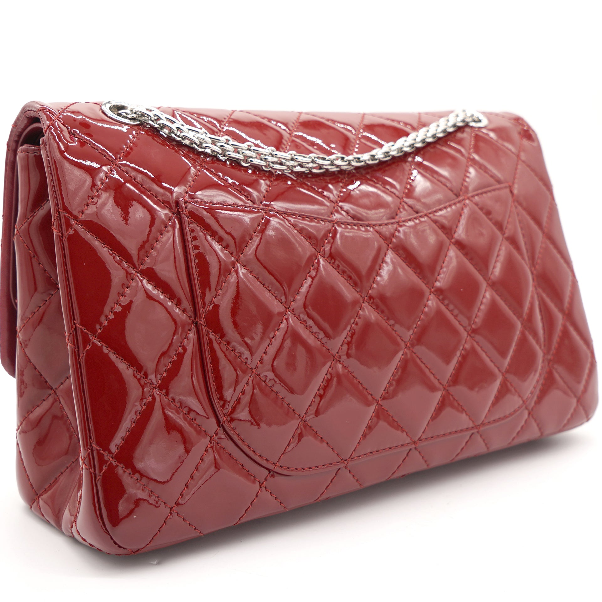 Patent Calfskin Quilted 2.55 Reissue 227 Flap Red