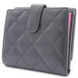 Calfskin Quilted Cambon Bi-Fold Wallet Black