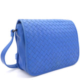 Blue Intrecciato Leather Crossbody Bag