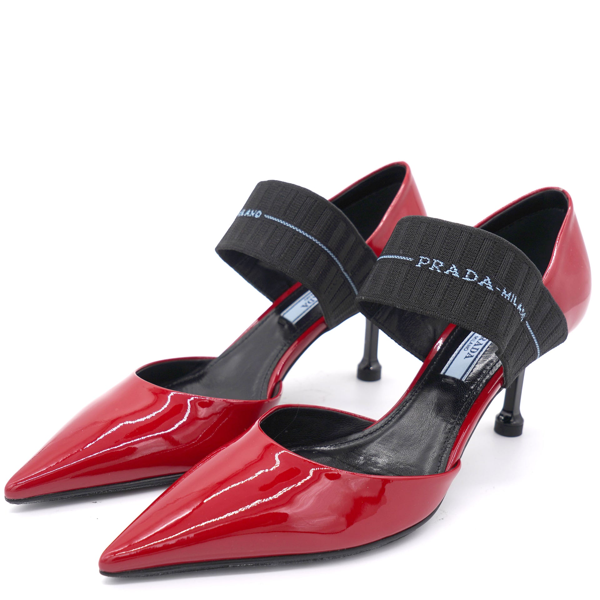 Red Patent Pumps with Straps 34.5 60mm