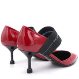 Red Patent Pumps with Straps 34.5 60mm