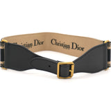 Black and Beige 'CHRISTIAN DIOR' Embroidered Canvas Belt 80