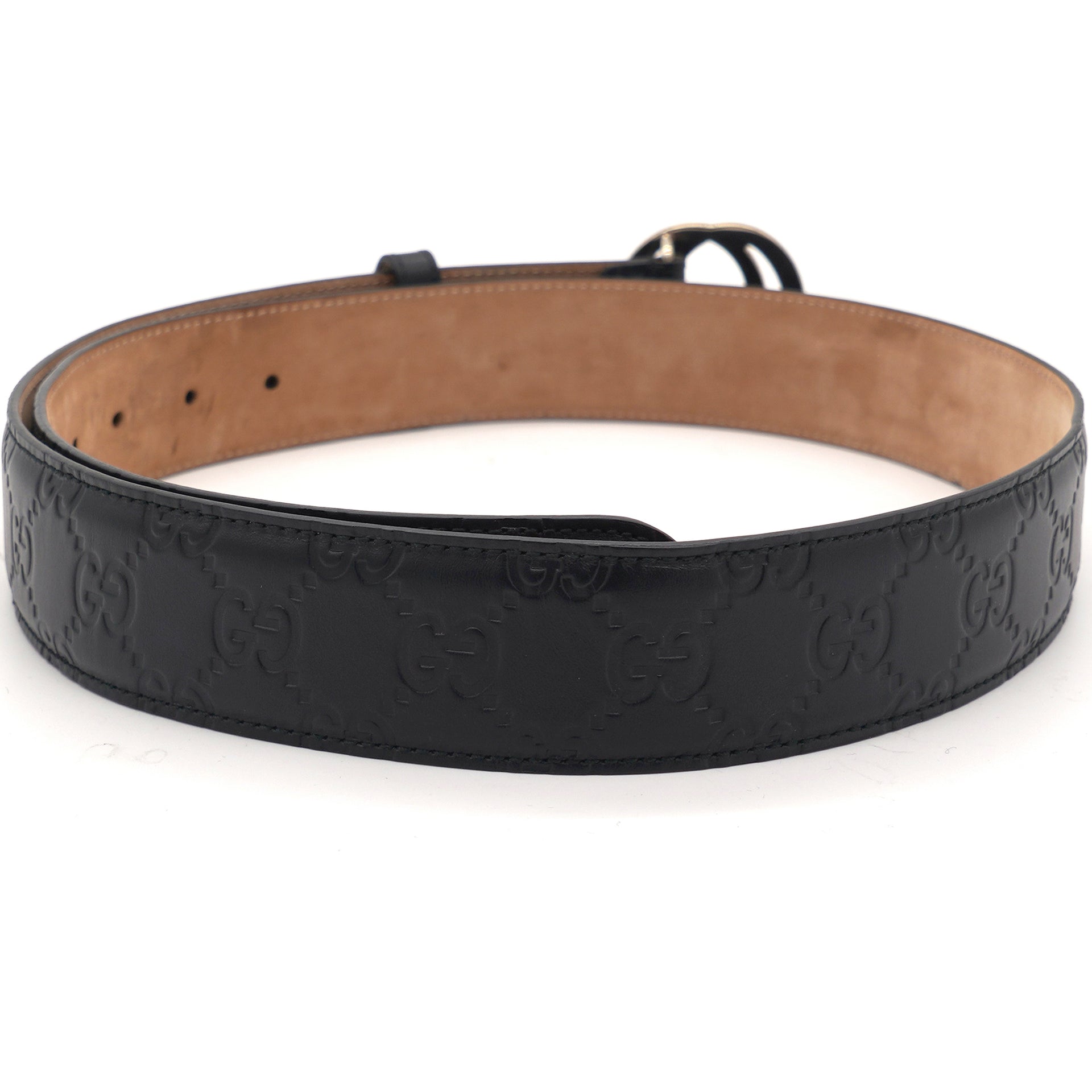 Black Leather Signature Unisex Belt