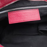 Red Lambskin Leather Giant 12 Silver Motorcycle City Bag