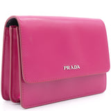 Hot Pink Box Leather Crossbody Bag