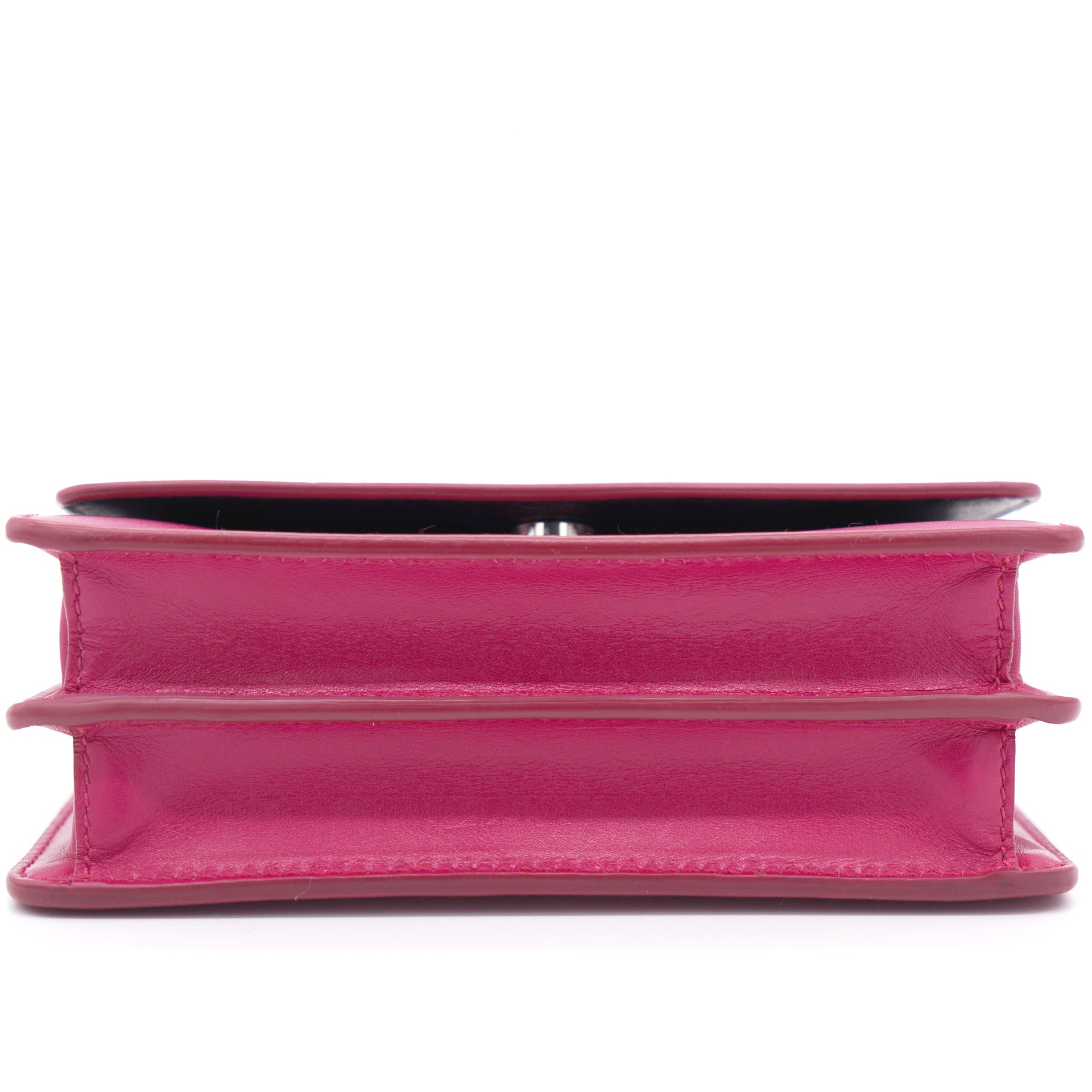 Hot Pink Box Leather Crossbody Bag
