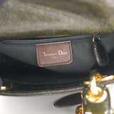 Scribble Patent Vintage Mini Lady Dior Dark Green