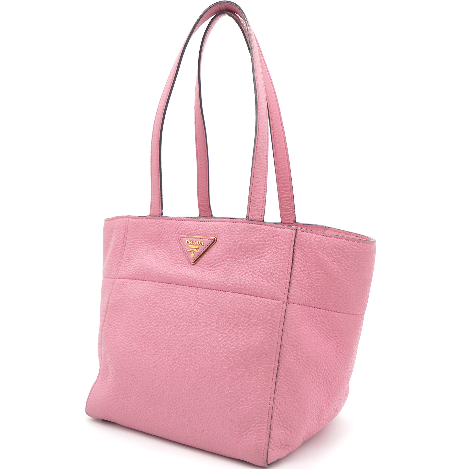 Grained Leather Pink Tote