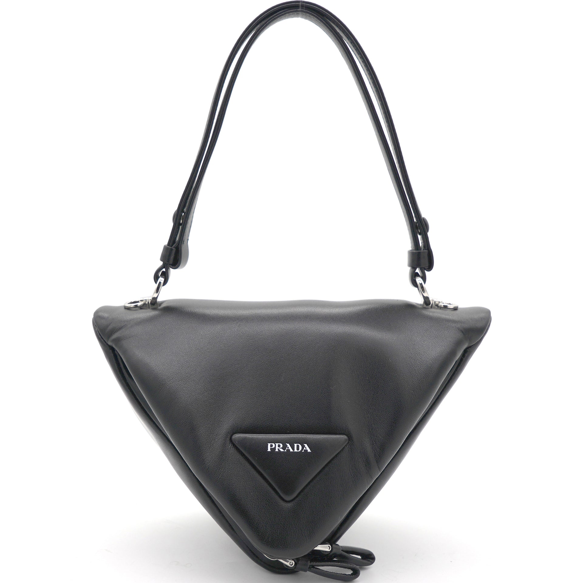 Prada Small Antique Nappa Leather Tote Black in Leather with Silver-tone -  US