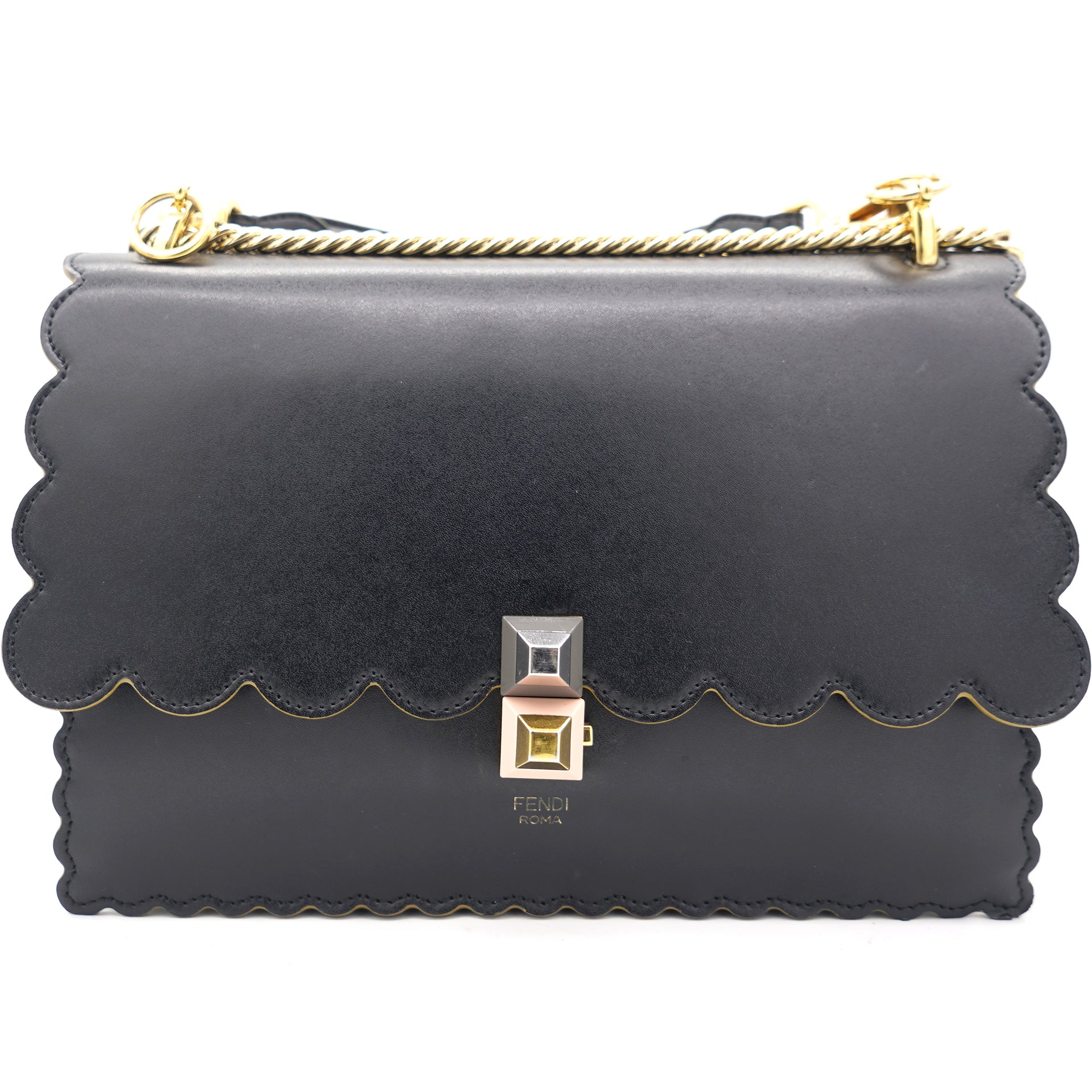 Baguette cloth handbag Fendi Black in Cloth - 39600006