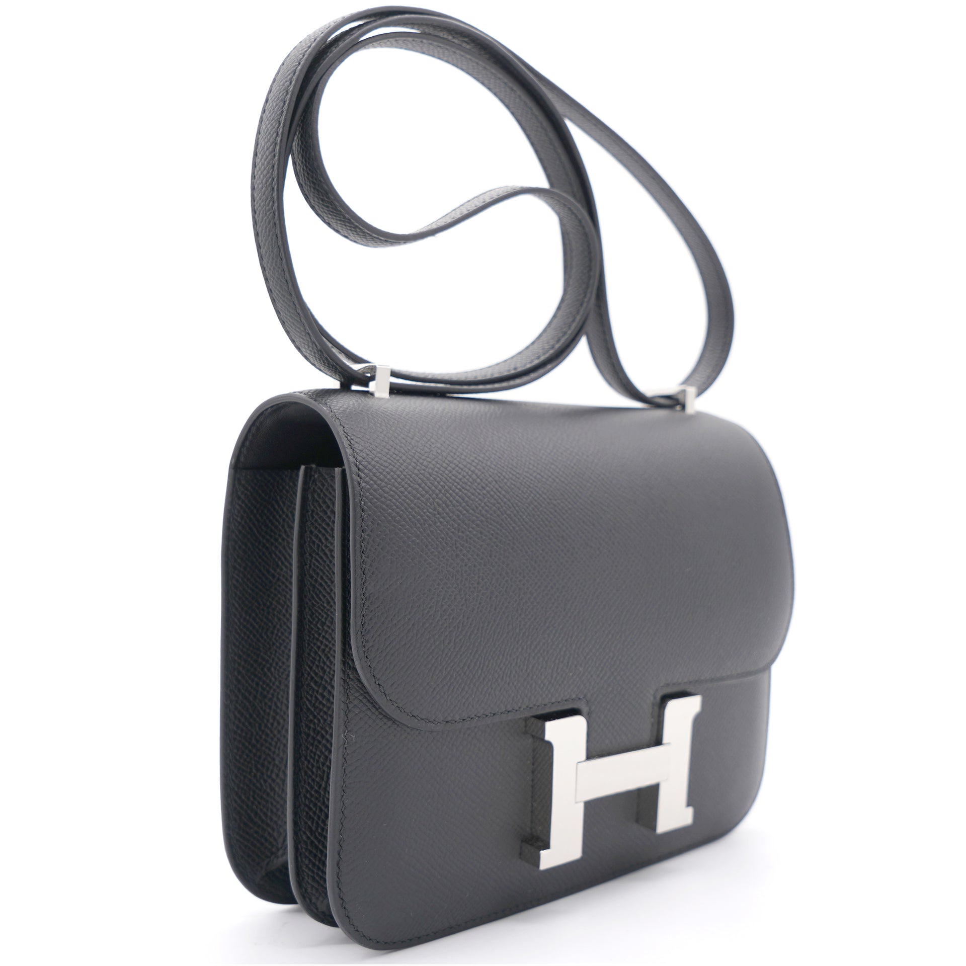 Black Epsom Leather Constance 18 PHW Shoulder Bag