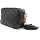Black Leather Chain CC Tassel Camera Bag