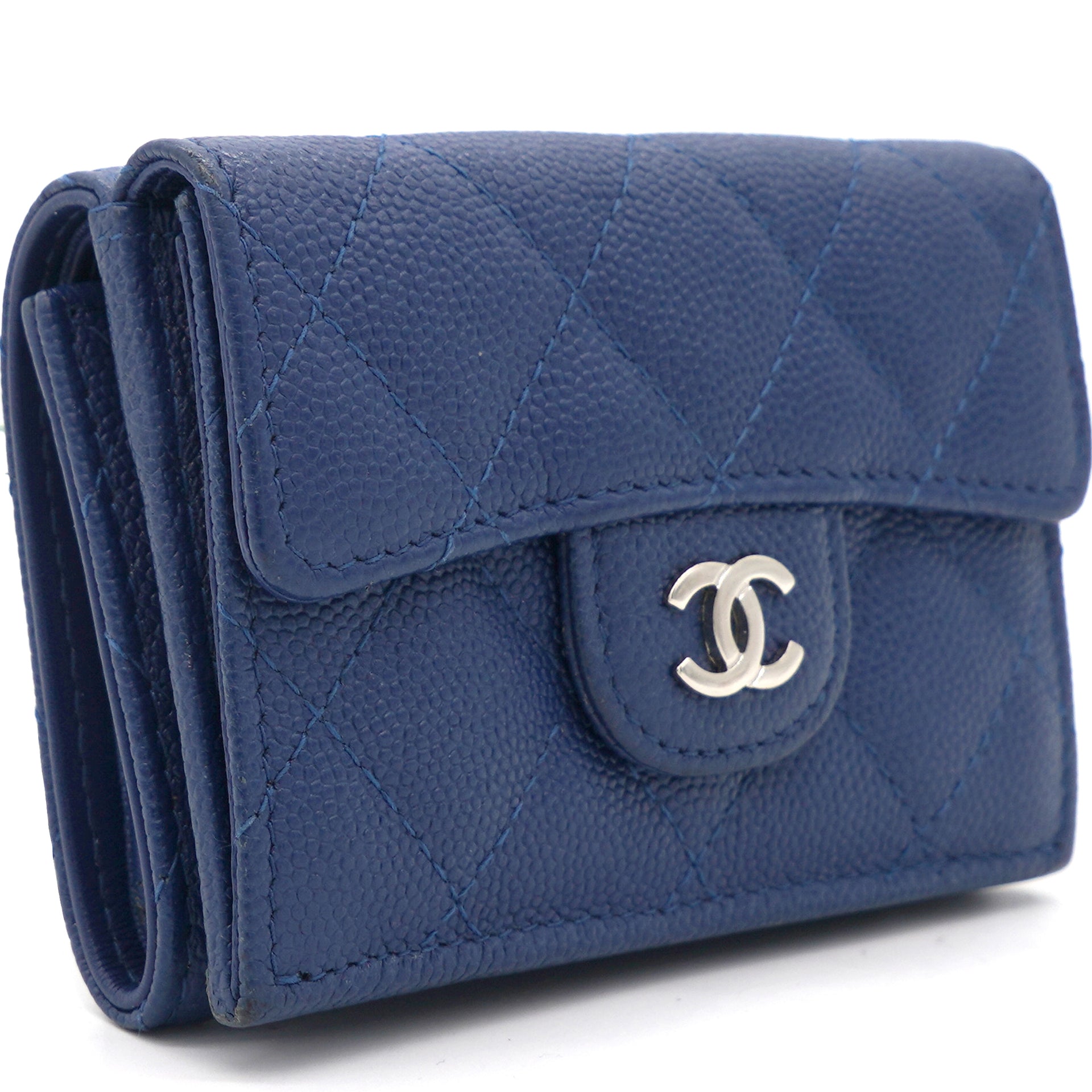 Chanel Quilted 22S CC Blue Zip Card Case
