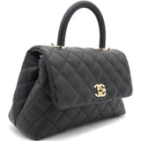 Quilted Mini Coco Handle Flap Black