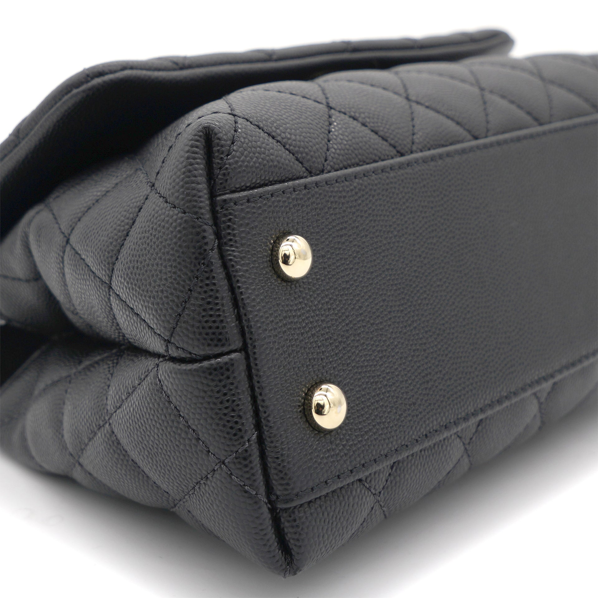Quilted Mini Coco Handle Flap Black