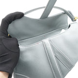 Grey Satin Mini Saddle Bag