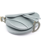 Grey Satin Mini Saddle Bag