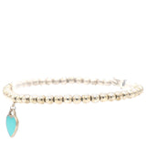 Return to Tiffany Blue Heart Tag Bead Bracelet in Silver 4mm