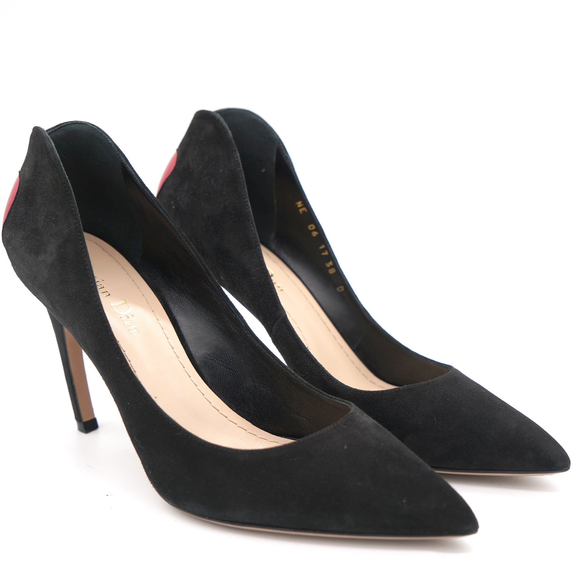 Christian Dior Black/Red Suede and Leather Heart Pointed Toe Pumps 38 –  STYLISHTOP