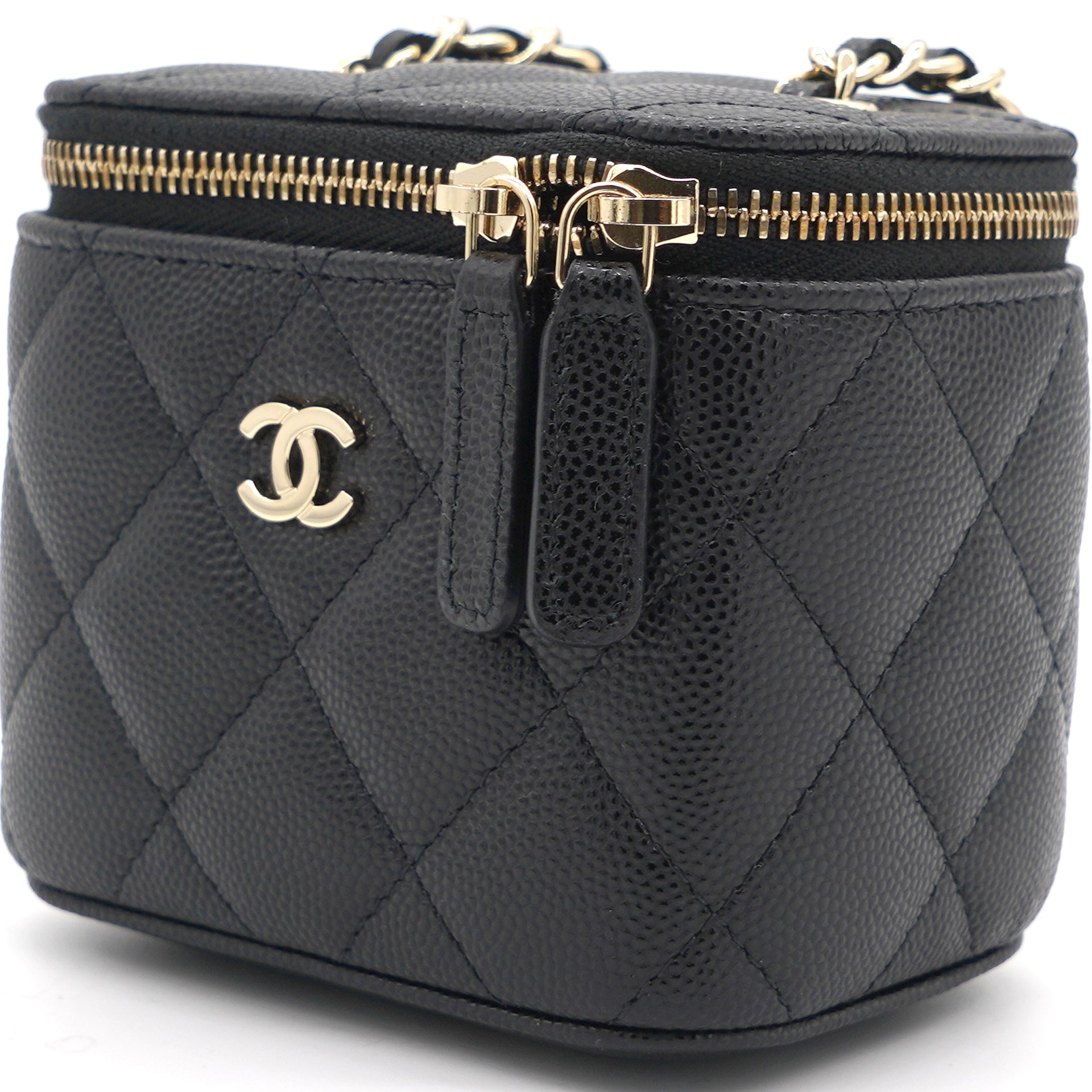 Chanel Caviar Quilted Small Vertical Coco Beauty Vanity Case With