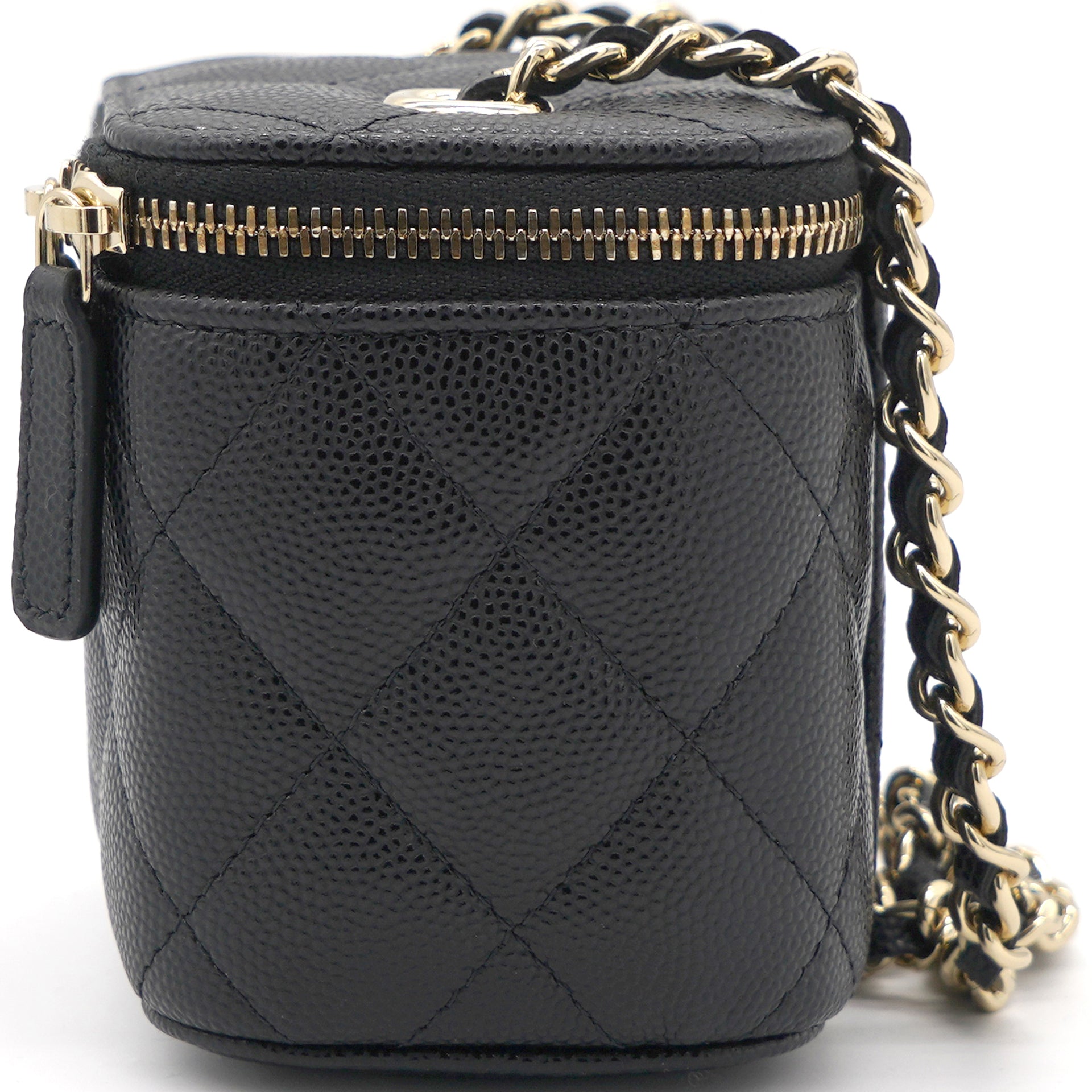 Chanel Caviar Quilted Small Vertical Coco Beauty Vanity Case With Chain  Black – STYLISHTOP
