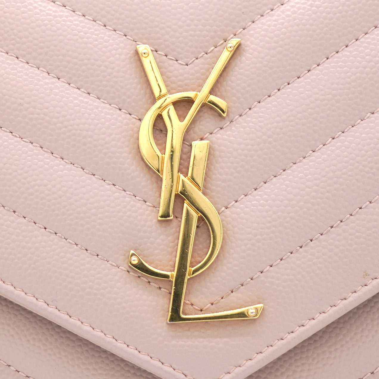 Pink Matelasse Leather Monogram Envelope Wallet on Chain