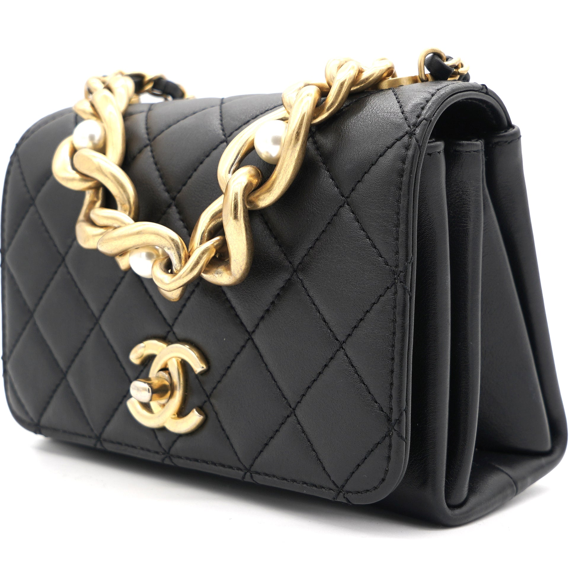 CHANEL Calfskin Quilted XXL Travel Flap Bag Black 1084441