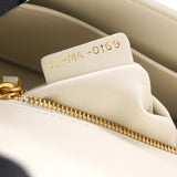 Cream Leather Montaigne 30 Flap Shoulder Bag