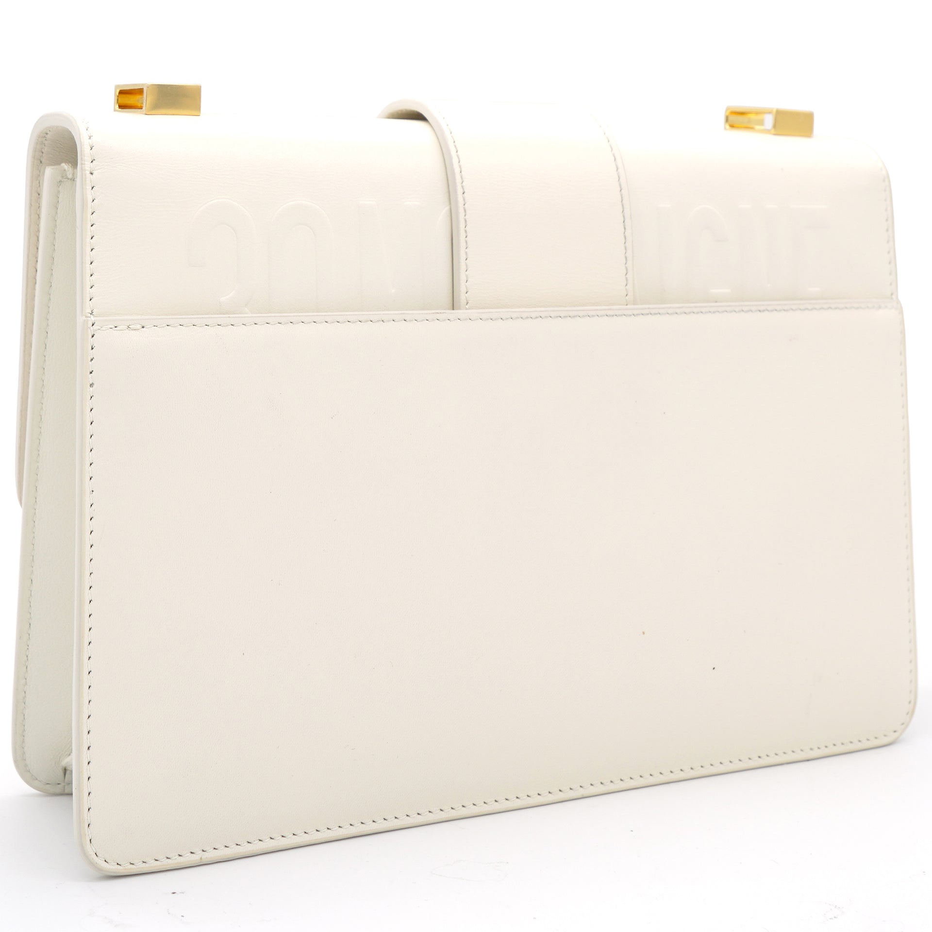 Cream Leather Montaigne 30 Flap Shoulder Bag