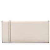 White Saffiano Lux Leather Bow Flap Continental Wallet