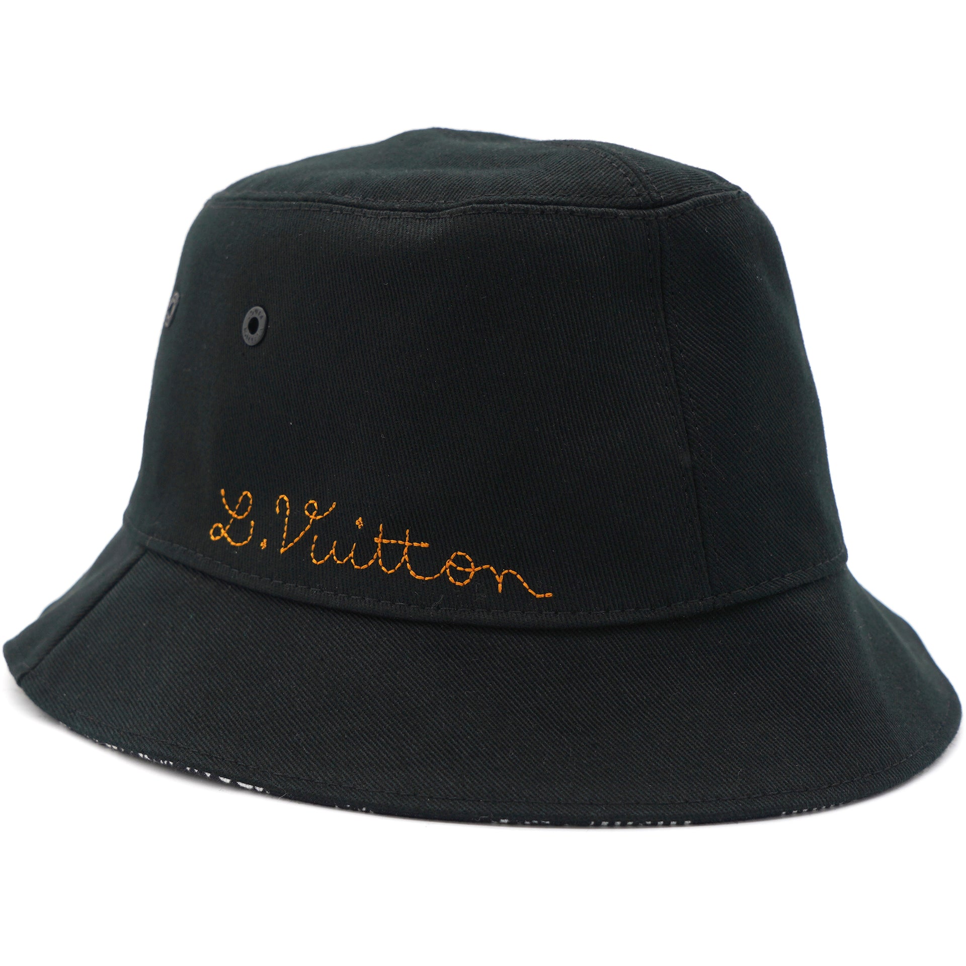Authentic Louis Vuitton Black x White Distorted Damier Reversible Bucket Hat
