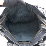 Black Lambskin Leather Motorcycle City Bag