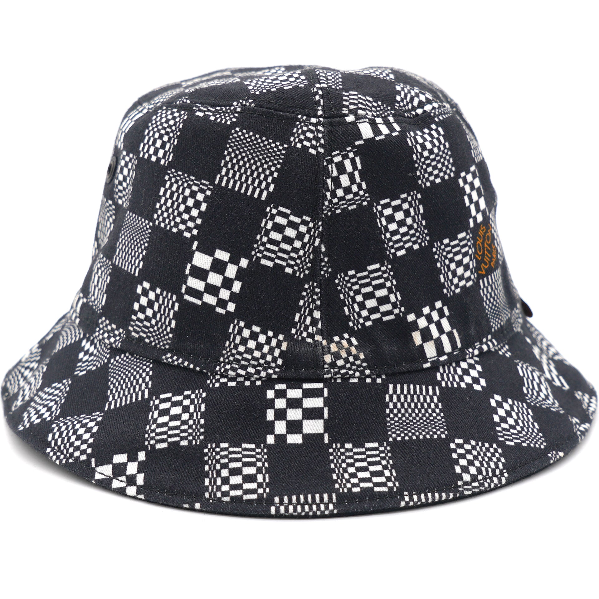 Black x White Distorted Damier Bucket Hat Fisherman 58 – STYLISHTOP