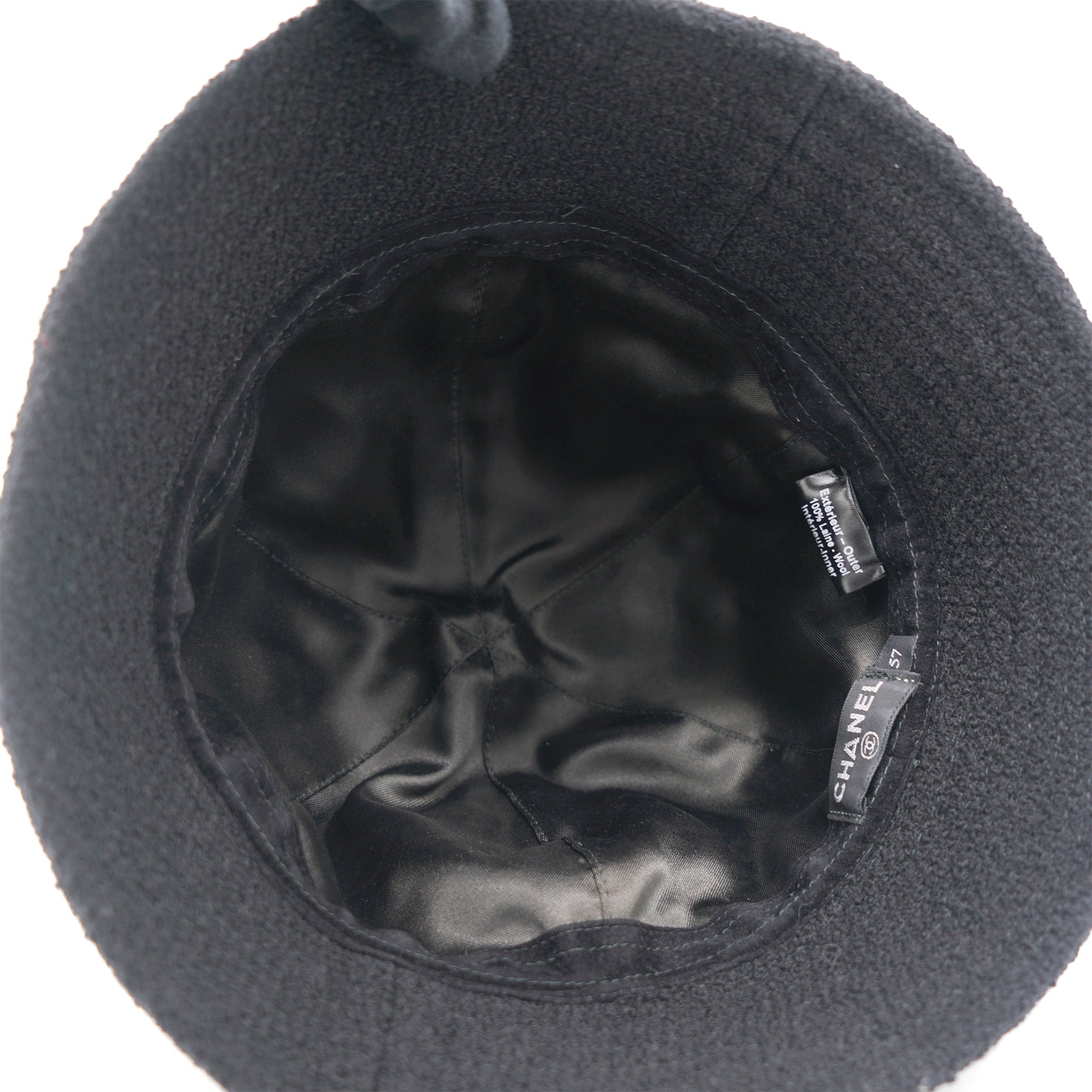 Black Fabric Bucket Hat with Bow 57