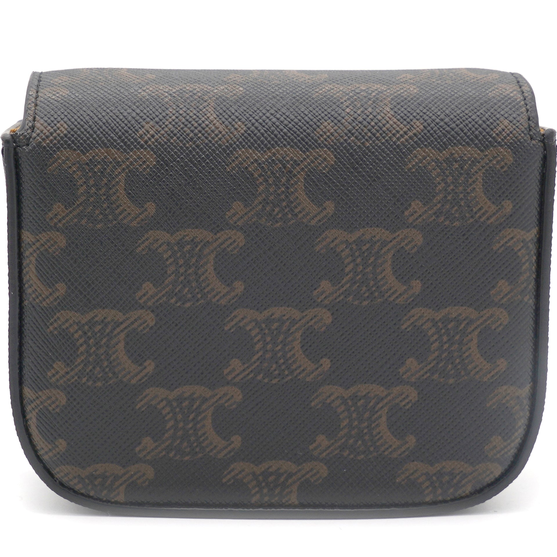 SMALL MESSENGER IN TRIOMPHE CANVAS AND CALFSKIN - BLACK