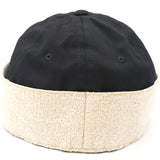 Black Cotton Baseball Cap with Strip Details