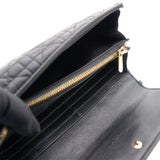 Black Cannage Quilted Leather Lady Dior Long Wallet