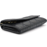Black Cannage Quilted Leather Lady Dior Long Wallet
