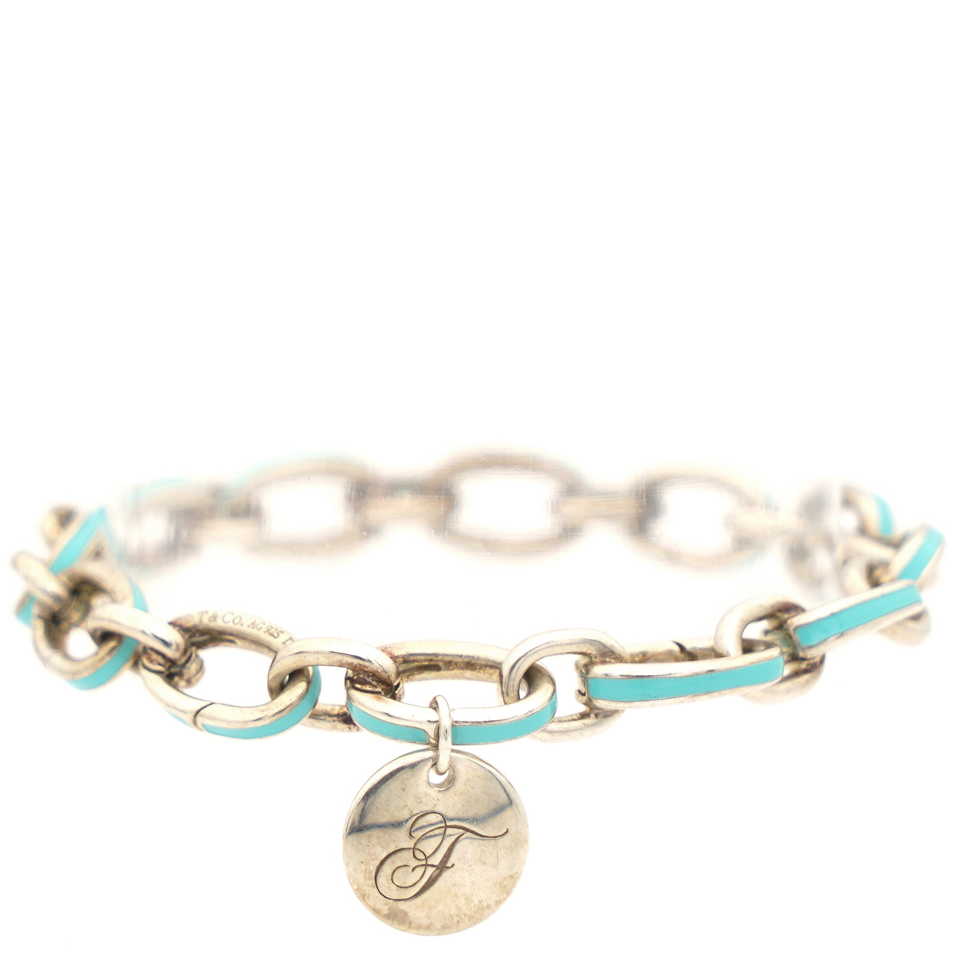 Tiffany style bracelet with miniprint charm