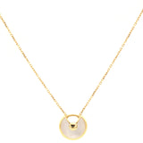 Amulette de Cartier Mother of Pearl 18k Yellow Gold Pendant Necklace XS