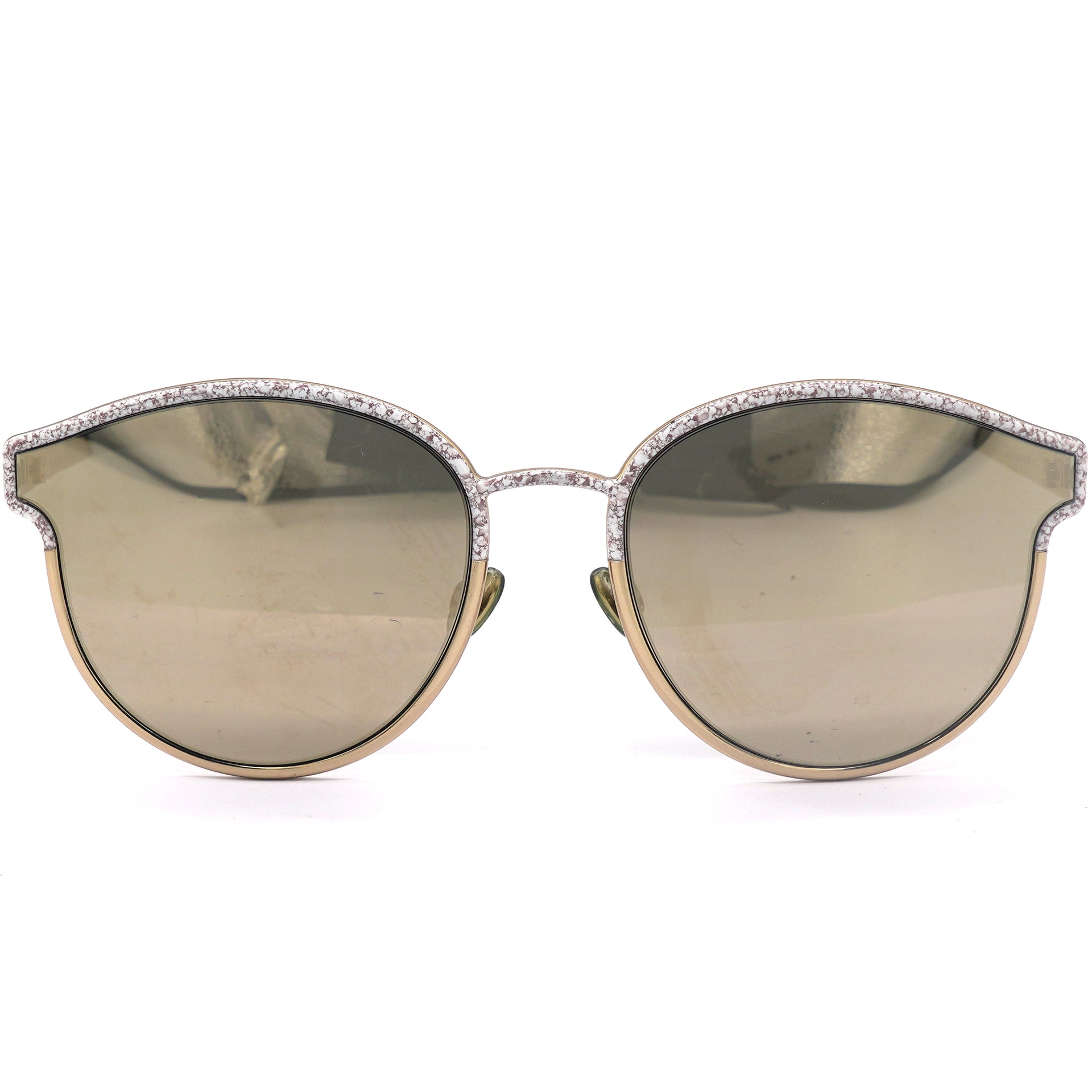 Symmetric Purple White Gold Metal GBZQV Round Sunglasses