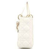 White Lambskin Cannage Small Lucky Badges My Lady Dior