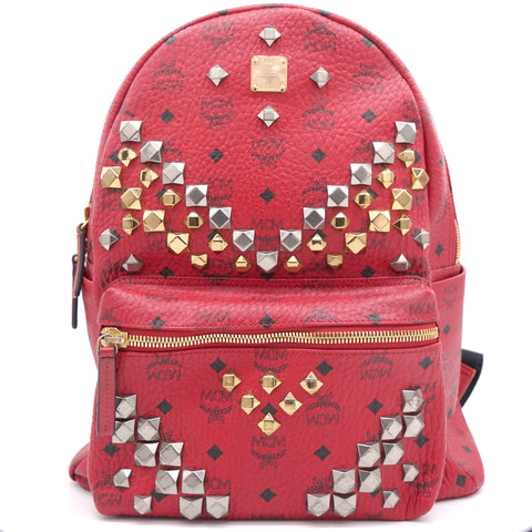 Visetos Front Studs Medium Stark Backpack Red