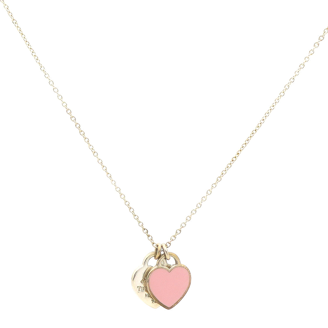 Tiffany & Co. Pink Double Heart Pendant Necklace | Heart pendant necklace, Heart  pendant, Tiffany & co.